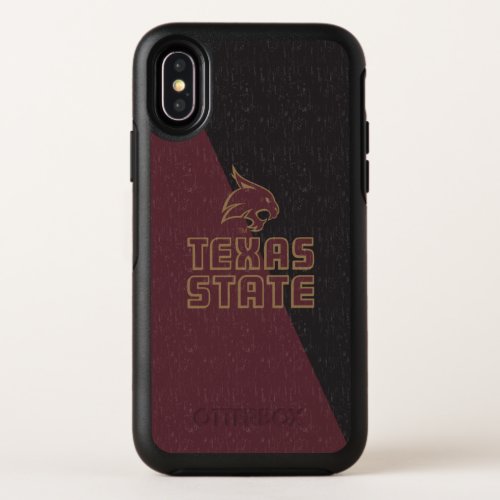 Texas State Supercat Color Block Distressed OtterBox Symmetry iPhone X Case