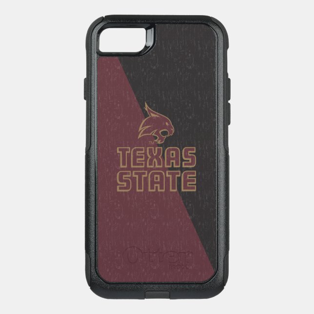 Texas State Supercat Color Block Distressed Otterbox iPhone Case (Back)