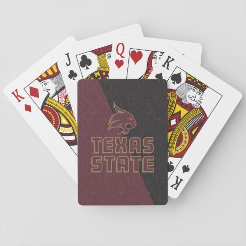 Texas State Supercat Color Block Distressed Playing Cards