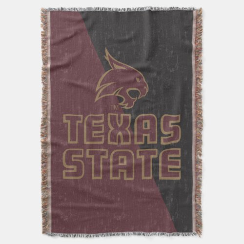 Texas State Supercat Color Block Distressed Throw Blanket