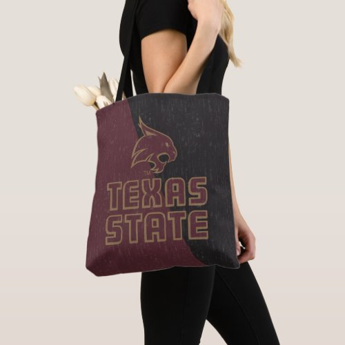 Texas State Supercat Color Block Distressed Tote Bag