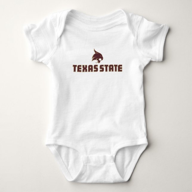 Texas State Supercat Logo Baby Bodysuit (Front)