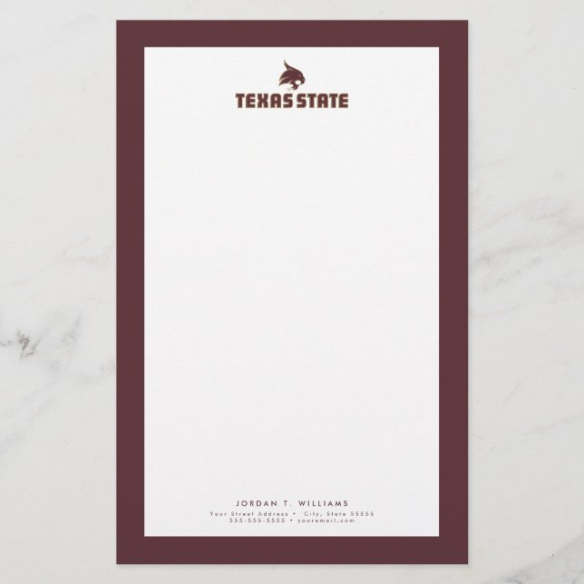 Texas State Supercat Logo Stationery (Front)