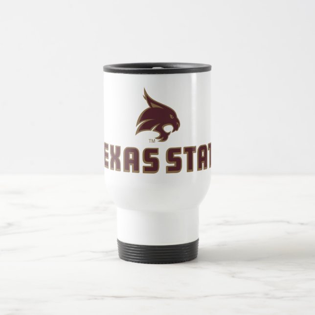 Texas State Supercat Logo Travel Mug (Center)