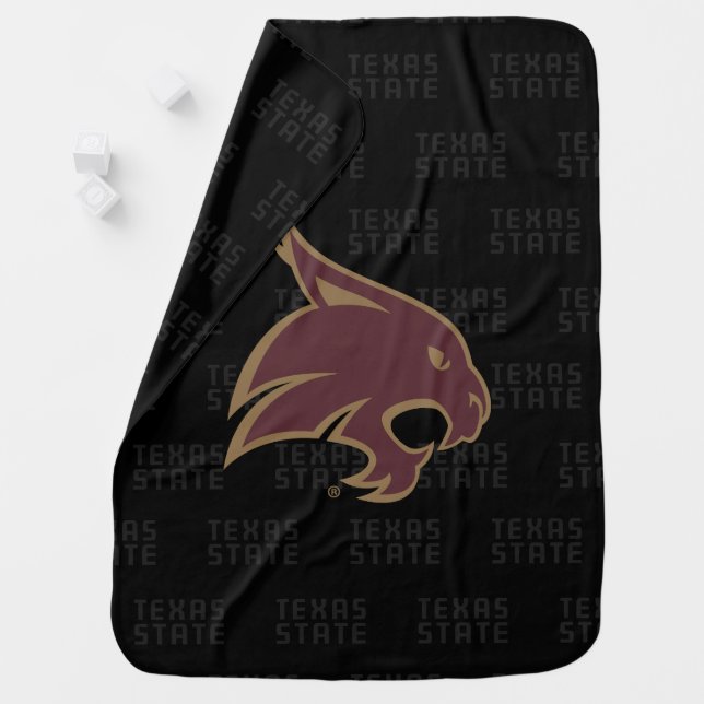 Texas State Supercat Watermark Baby Blanket (In Situ)