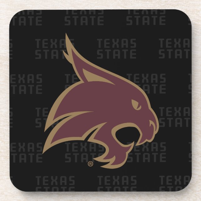 Texas State Supercat Watermark Beverage Coaster (Front)