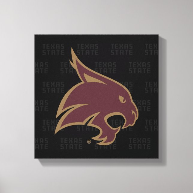 Texas State Supercat Watermark Canvas Print (Front)