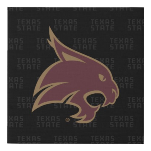 Texas State Supercat Watermark Faux Canvas Print