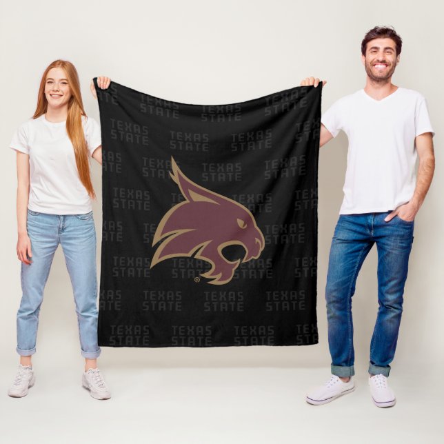 Texas State Supercat Watermark Fleece Blanket (In Situ)