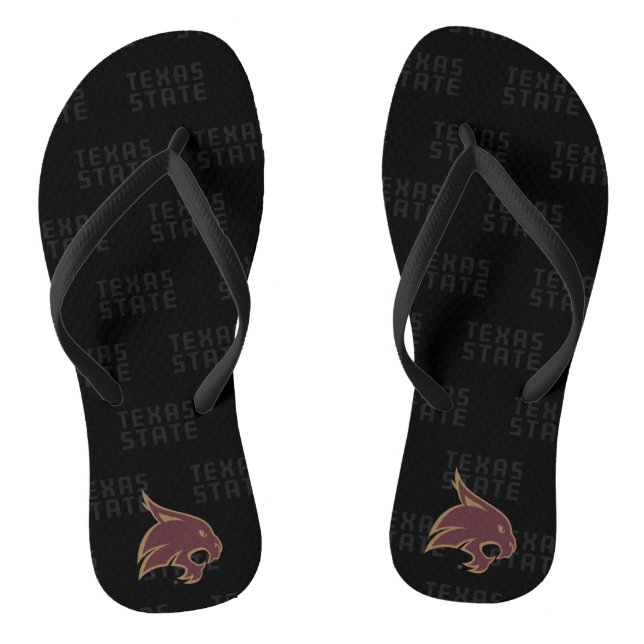 Texas State Supercat Watermark Flip Flops (Footbed)