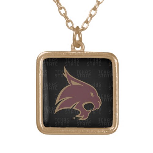 Texas State Supercat Watermark Gold Plated Necklace