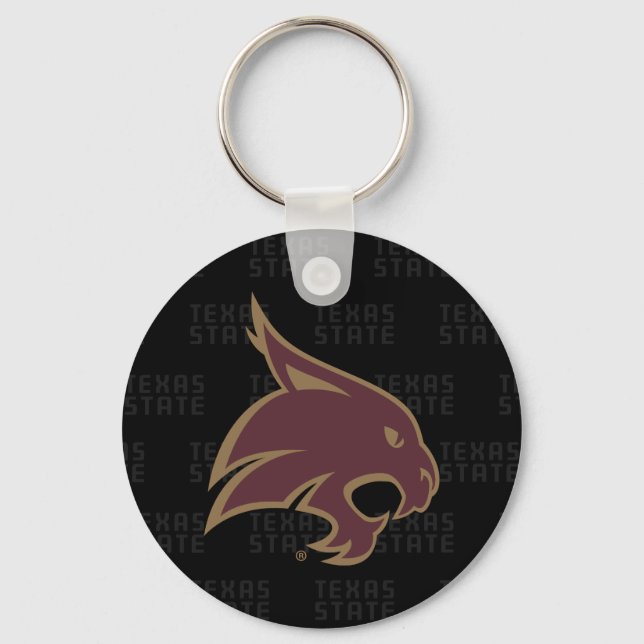 Texas State Supercat Watermark Keychain (Front)