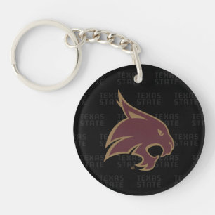 Texas State Supercat Watermark Keychain