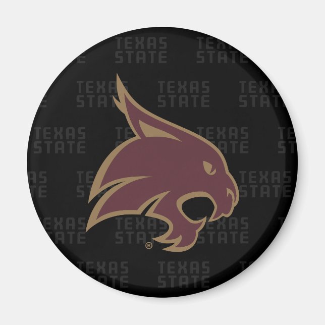 Texas State Supercat Watermark Magnet (Front)