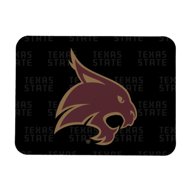 Texas State Supercat Watermark Magnet (Horizontal)