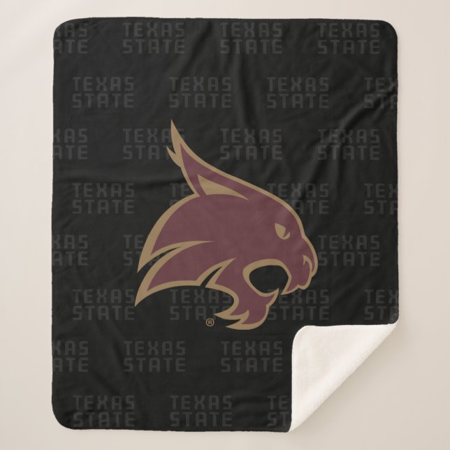 Texas State Supercat Watermark Sherpa Blanket (Front)