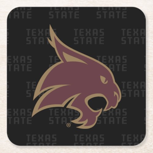 Texas State Supercat Watermark Square Paper Coaster