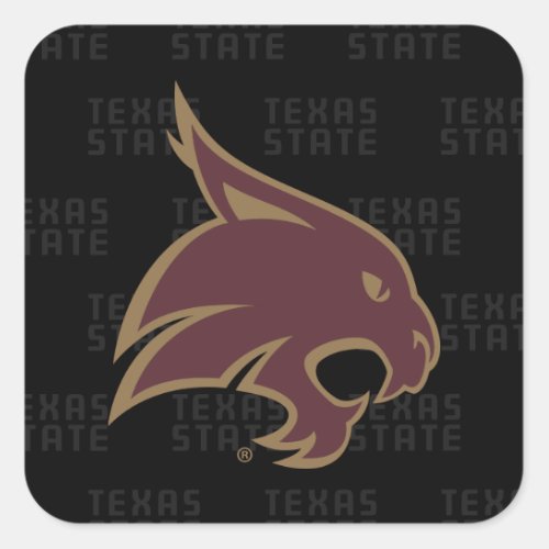 Texas State Supercat Watermark Square Sticker