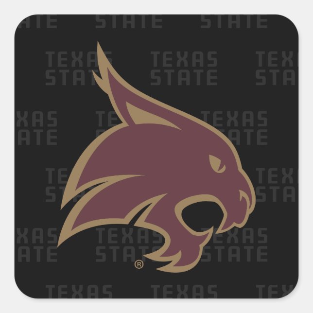 Texas State Supercat Watermark Square Sticker (Front)