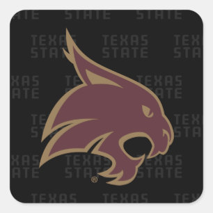 Texas State Supercat Watermark Square Sticker