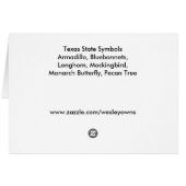Texas State Symbols Cards (Back Horizontal)