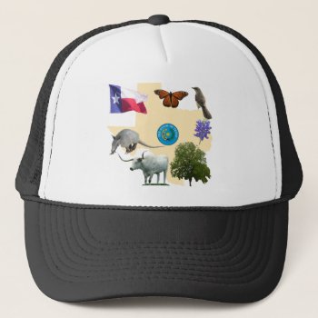 Texas State Symbols Trucker Hat by wesleyowns at Zazzle