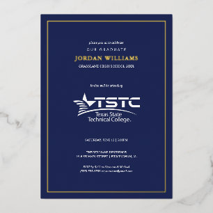 Texas State Technical College Graduation Foil Invitation