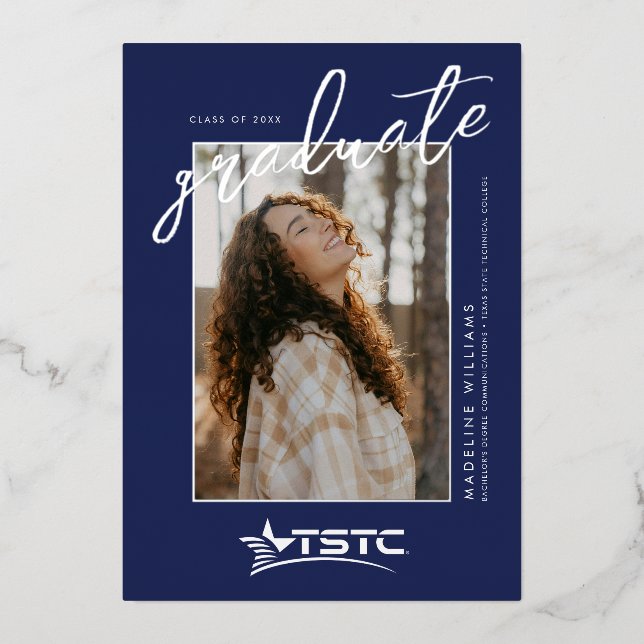 Texas State Technical College Graduation Foil Invitation (Front)
