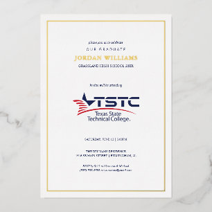 Texas State Technical College Graduation Foil Invitation