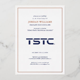Texas State Technical College Graduation Foil Invitation