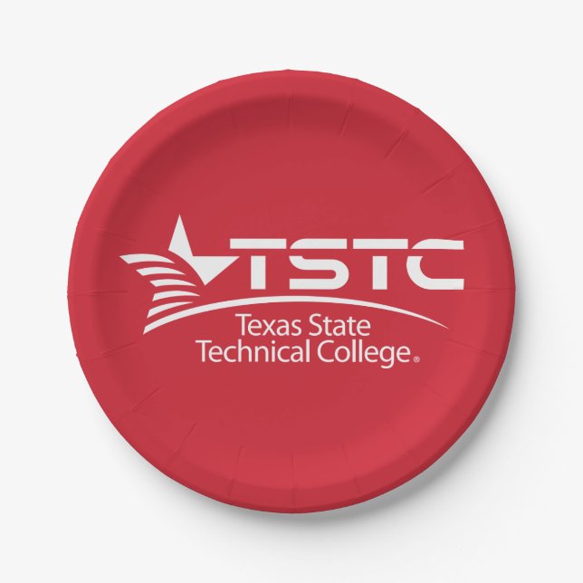 Texas State Technical College Logo Paper Plates (Front)