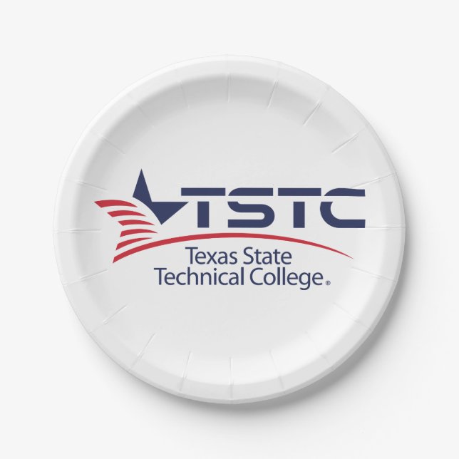 Texas State Technical College Logo Paper Plates (Front)