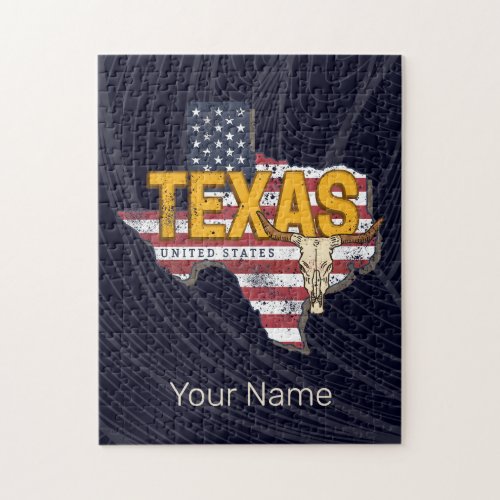 Texas State United States Retro Map Vintage USA Jigsaw Puzzle