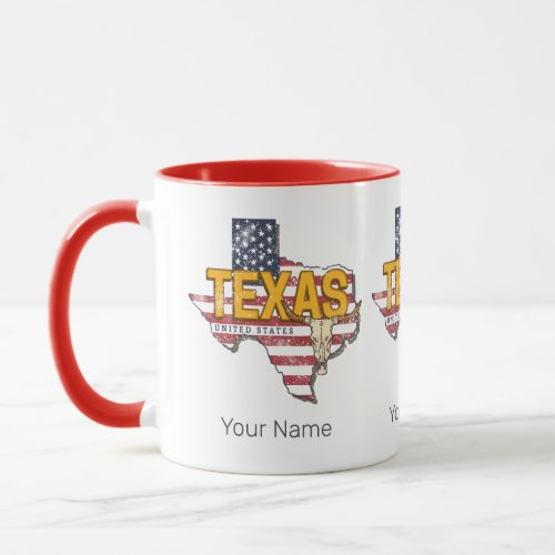 Texas State United States Retro Map Vintage USA Mug