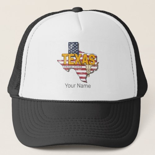 Texas State United States Retro Map Vintage USA Trucker Hat