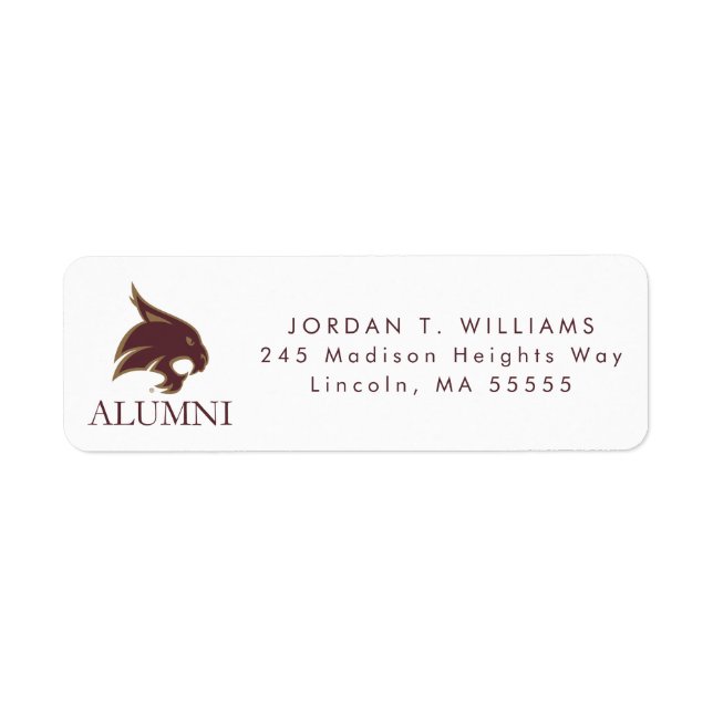 Texas State University Alumni Label (Front)