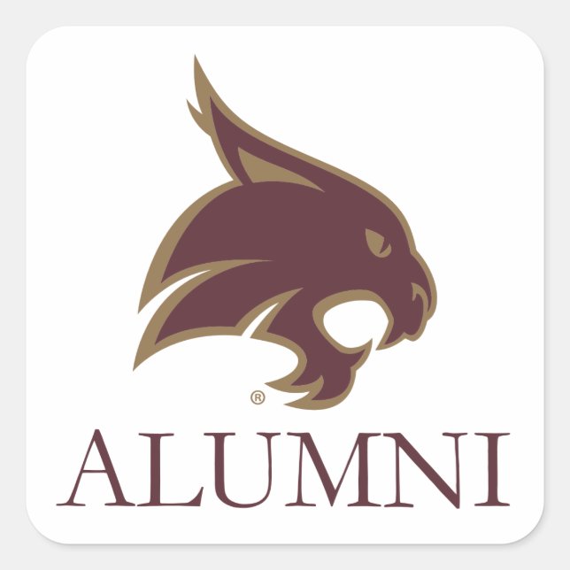 Texas State University Alumni Square Sticker (Front)