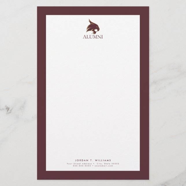 Texas State University Alumni Stationery (Front)