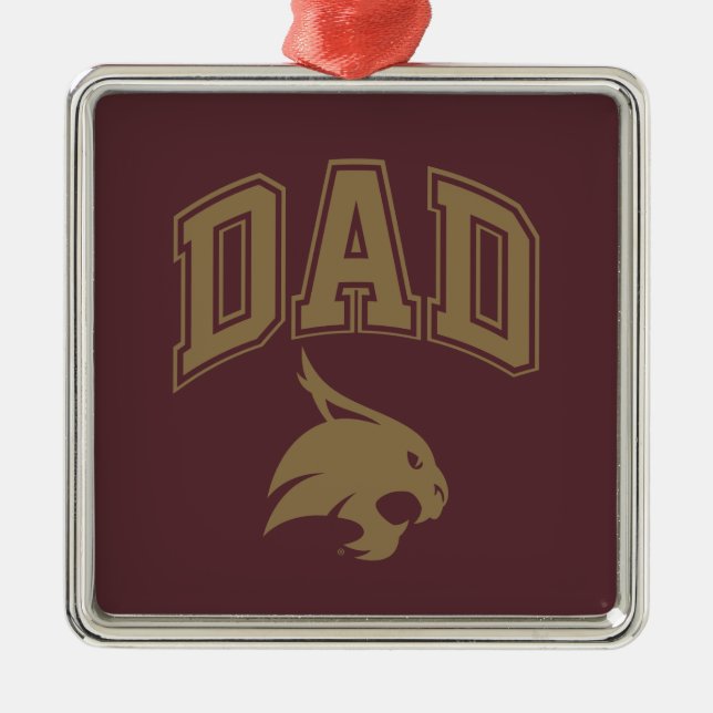 Texas State University Dad Metal Ornament (Front)