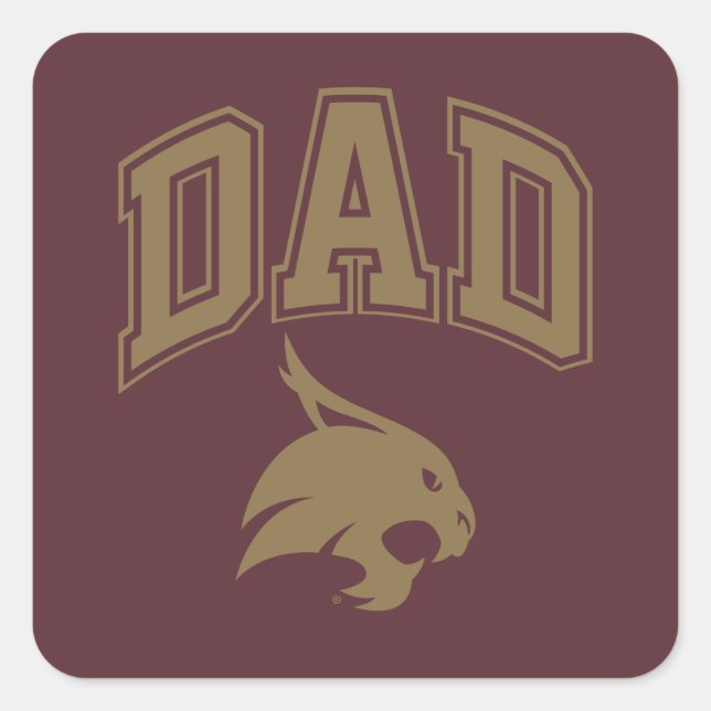 Texas State University Dad Square Sticker (Front)