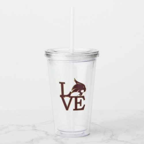 Texas State University Love Acrylic Tumbler