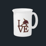 Texas State University Love Beverage Pitcher<br><div class="desc">Check out these new Texas State University designs! Show off your TSU Bobcats pride with these new Texas State products. These make perfect gifts for the Bobcats student, alumni, family, friend or fan in your life. All of these Zazzle products are customizable with your name, class year, or club. Go...</div>