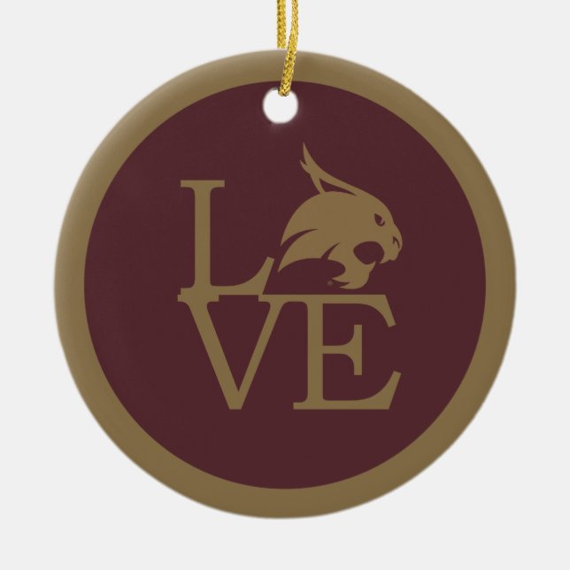 Texas State University Love Ceramic Ornament (Front)