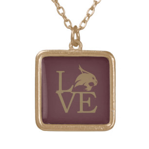 Texas State University Love Gold Plated Necklace