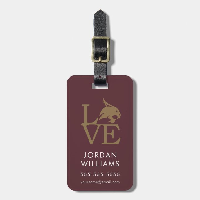 Texas State University Love Luggage Tag (Front Vertical)