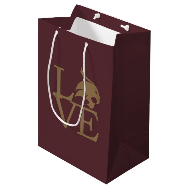 Texas State University Love Medium Gift Bag (Front Angled)