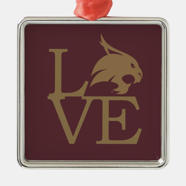 Texas State University Love Metal Ornament (Front)
