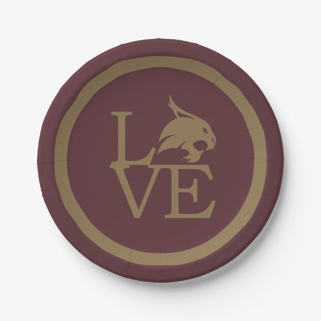 Texas State University Love Paper Plates (Front)