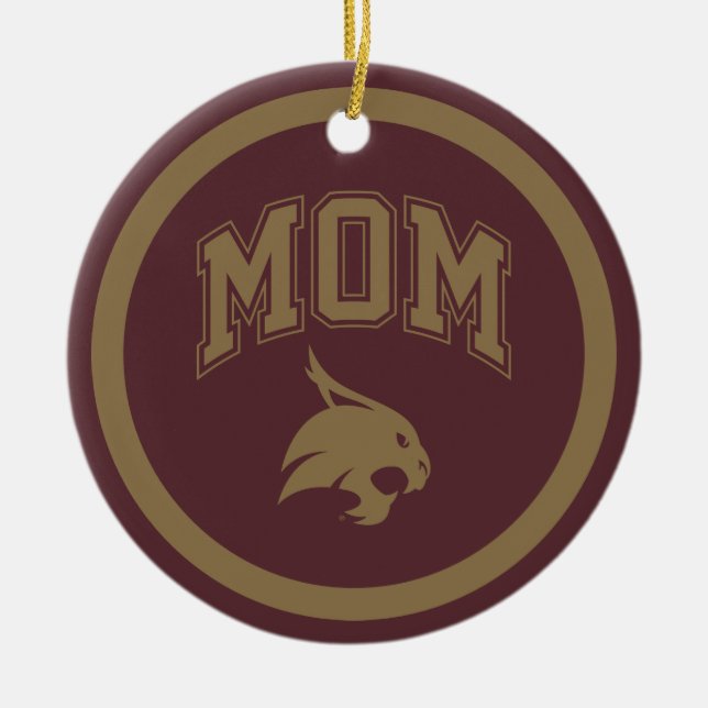 Texas State University Mom Ceramic Ornament (Front)
