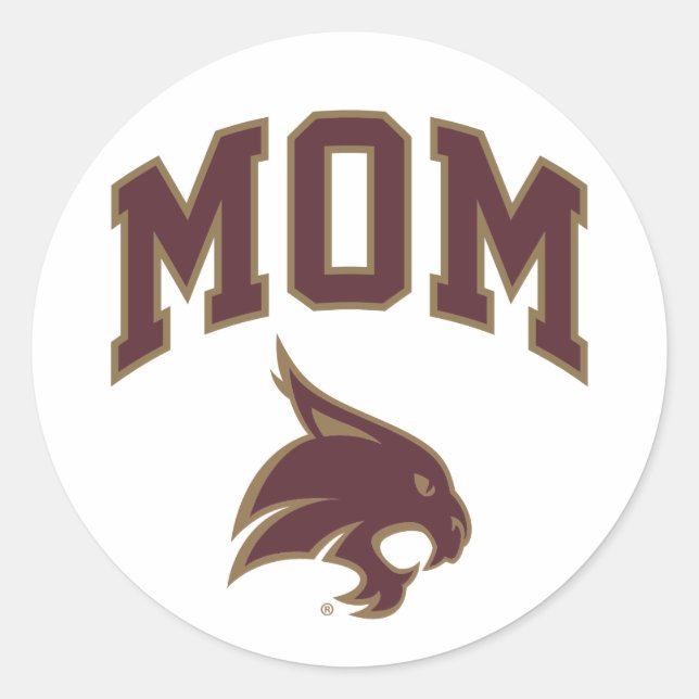 Texas State University Mom Classic Round Sticker (Front)